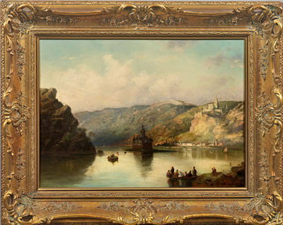 Blick auf die Burg Pfalzgrafenstein im Rhein bei Kaub