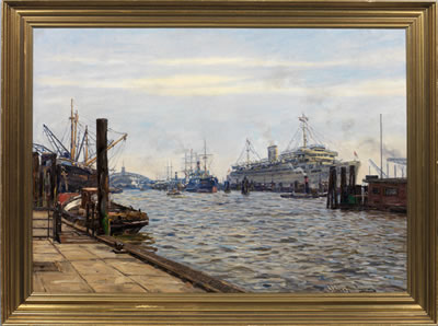 "Hamburger Hafen mit Gustloff"