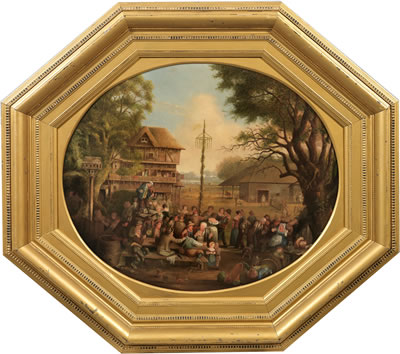 Dörfliches Fest unter dem Maibaum
