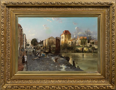 Strasse mit Canal in einem holländischen Städtchen