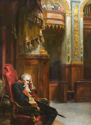 Friedrich der Große nach dem Siebenjährigen Krieg in der Eosander-Kapelle von Schloss Charlottenburg