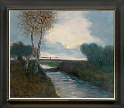 Herbstimmung mit Birken am Moorkanal bei Worpswede