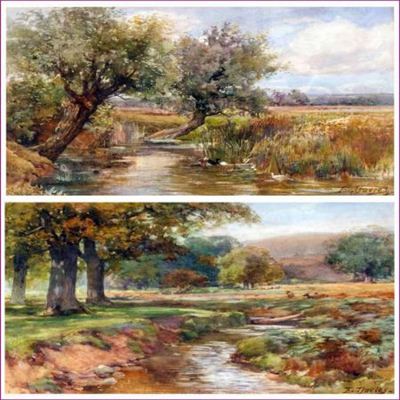 The Brook, Sunny September" and "Bradgate Park, Leicester" (2) by Edward Davies - Auction record, sale price, and art valuation. Compare with similar artists and explore comparable artworks.