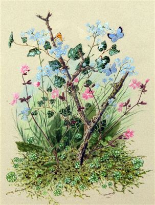 STILL LIFE OF FLOWERS AND BUTTERFLIES