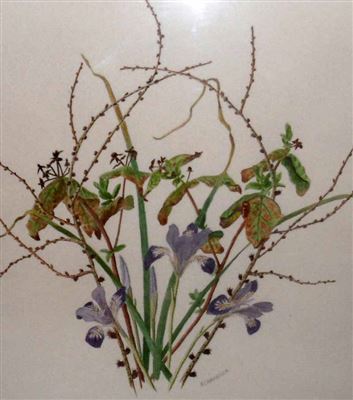 Extensive Lake Scene with Wildflowers and Butterflies by Robin C Harrison - Auction record, sale price, and art valuation. Compare with similar artists and explore comparable artworks.