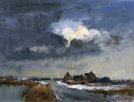 A BREAK IN THE CLOUDS AND THE LAST OF THE SNOW, NORTH NORFOLK