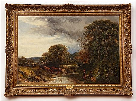 Country Landscape with Figures and Cattle by a River