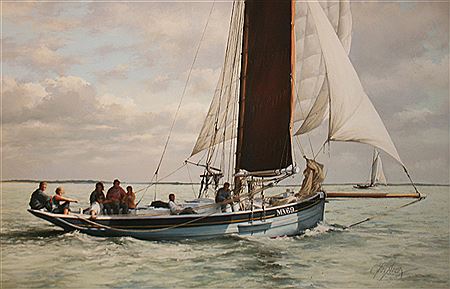 Racing down the Backwater by Christine Slade - Auction record, sale price, and art valuation. Compare with similar artists and explore comparable artworks.