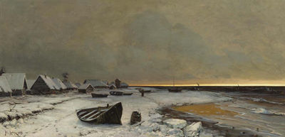 Winter Landscape by Julius Yulevich Von Klever - Auction record, sale price, and art valuation. Compare with similar artists and explore comparable artworks.