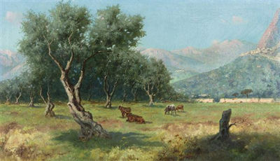 Italian Landscape in the Sunset