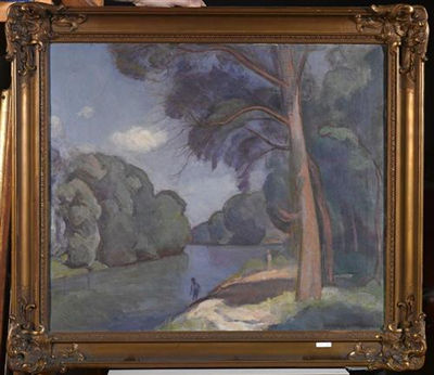 Kinder am Fluss. 1929 by Hermann Meyer - Auction record, sale price, and art valuation. Compare with similar artists and explore comparable artworks.