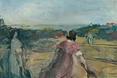 Tennis player on the beach