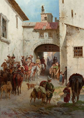 Tscherkessen vor dem Stadttor. 1887