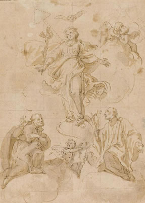 Mariä Immaculata surrounded by Ignatius of Loyola and Francis Xavier by Egidius II Sadeler - Auction record, sale price, and art valuation. Compare with similar artists and explore comparable artworks.
