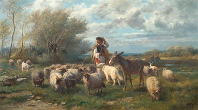 Hirte mit seiner Schafherde by Otto Ritter von Thoren - Auction record, sale price, and art valuation. Compare with similar artists and explore comparable artworks.