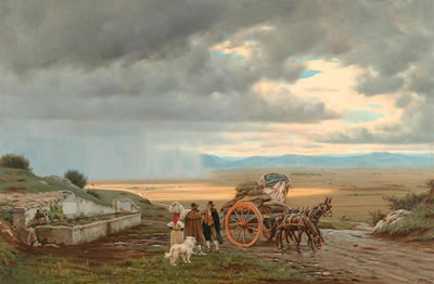 Römische Landschaft mit Reisenden