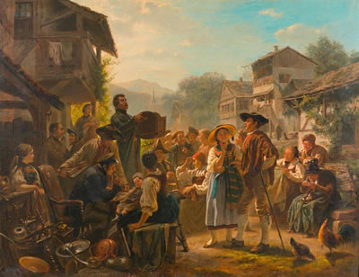 Versteigerung auf dem Dorfplatz
