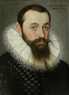 Gegenstücke: Bildnis von Margreta Lengin und eines jüngeren Herrn mit Bart.