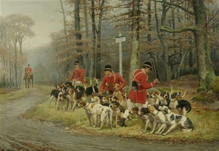 Grosse Jagdszene - "Route du Marcassin". 1885.