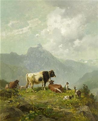 Shepherd boy in the mountains