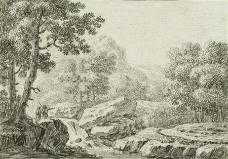 Landscape with hunters by a stream. by Johann Christoph Dietzsch - Auction record, sale price, and art valuation. Compare with similar artists and explore comparable artworks.