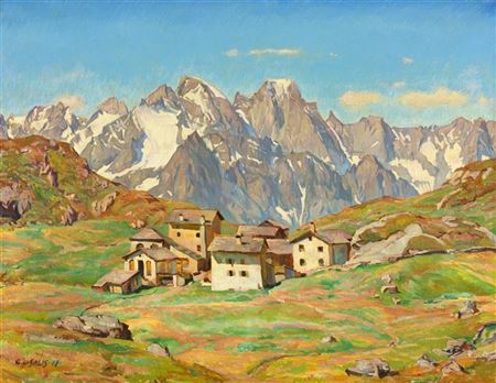 View of Alp Blaunca with the Bondasca group in the background, 1918