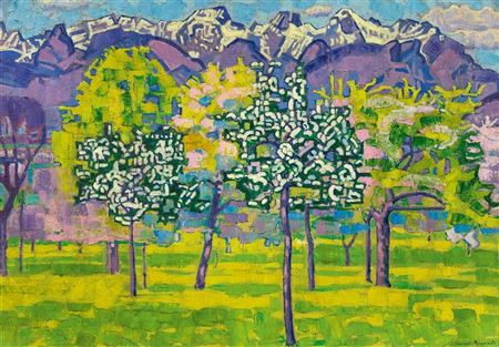 Les dents du midi - "Verger en fleurs", circa 1916 by Casimir Reymond - Auction record, sale price, and art valuation. Compare with similar artists and explore comparable artworks.