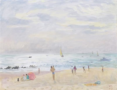 Strandansicht mit Badenden. 1967. by Walter Sautter - Auction record, sale price, and art valuation. Compare with similar artists and explore comparable artworks.