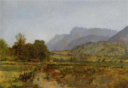 Presqu'île du Lac Chempex (VS), temps couvert. 1888.