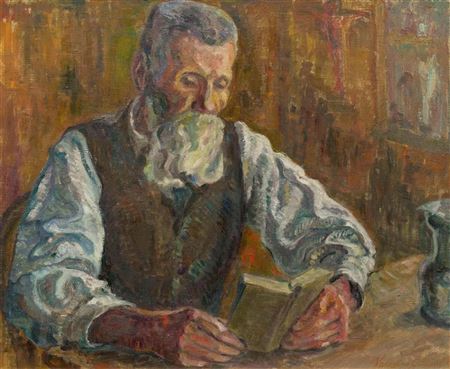 Valais peasant reading