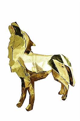 Gold Howling Wolf