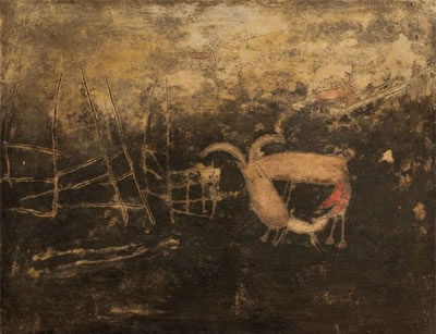 Composition avec caprin et son petit