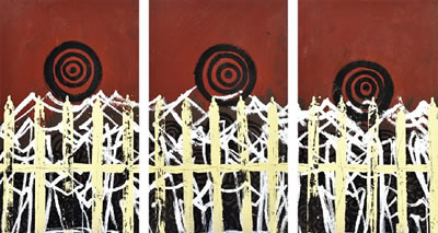 Colonial Cream 2005 acrylic on canvas (triptych) by Clinton Nain - Auction record, sale price, and art valuation. Compare with similar artists and explore comparable artworks.
