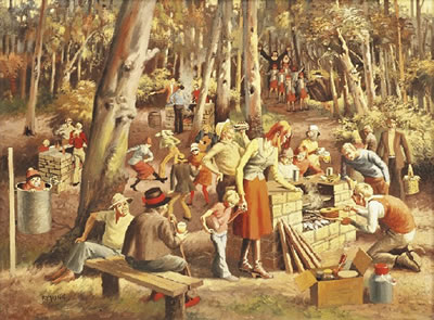 Barbeque - The Flasher by Robert Young - Auction record, sale price, and art valuation. Compare with similar artists and explore comparable artworks.