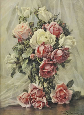 Still Life Roses by Flora Heilmann - Auction record, sale price, and art valuation. Compare with similar artists and explore comparable artworks.