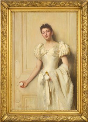 Portrait of Rebecca by William Ewart Lockhart - Auction record, sale price, and art valuation. Compare with similar artists and explore comparable artworks.