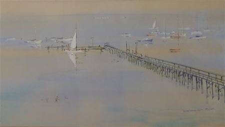 BLAIRGOWRIE JETTY by Reg Cox - Auction record, sale price, and art valuation. Compare with similar artists and explore comparable artworks.