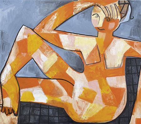 Orange Nude by Mark Schaller - Auction record, sale price, and art valuation. Compare with similar artists and explore comparable artworks.
