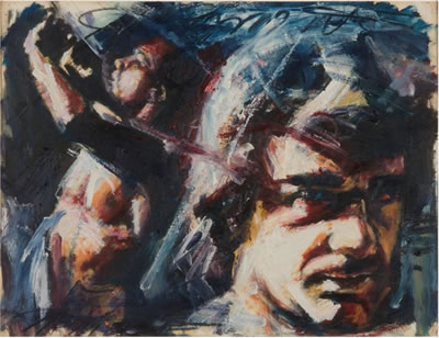 Portrait of James George (Jim) Morphesis: Untitled (Study for Self Portrait with Trumpeter)