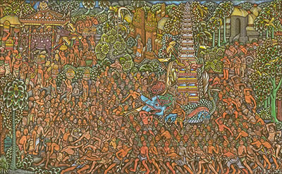 Procession in Bali by Ida Bagus Made Togog - Auction record, sale price, and art valuation. Compare with similar artists and explore comparable artworks.