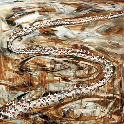 Menuju Damai (In To the Peace) by I Nyoman Sujana Kenyem - Auction record, sale price, and art valuation. Compare with similar artists and explore comparable artworks.