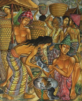 Market - Selling Baby Pigs by Anak Agung Gde Raka Pudja - Auction record, sale price, and art valuation. Compare with similar artists and explore comparable artworks.
