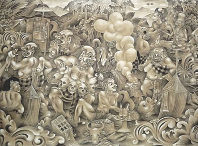 Scene from Mahabarata by I Dewa Nyoman Tjita - Auction record, sale price, and art valuation. Compare with similar artists and explore comparable artworks.