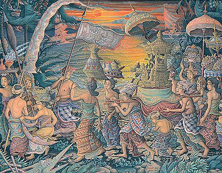 Melasti ke Pantai Batu Bolong by I Made Rasna - Auction record, sale price, and art valuation. Compare with similar artists and explore comparable artworks.