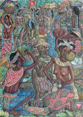 Pasar Tradisional by Dewa Nyoman Rai - Auction record, sale price, and art valuation. Compare with similar artists and explore comparable artworks.