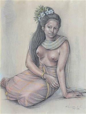 Sample artwork by I Wayan Lotra (20th century), known for painting - View similar artists and auction records