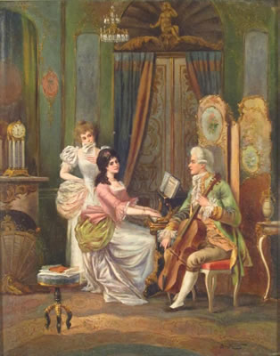 Interior Scene with Musicians