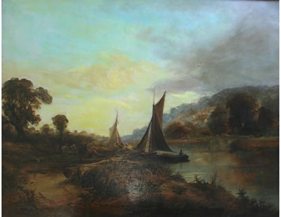 Sample artwork by David Payne (1843 - 1894), known for rural landscape painting - View similar artists and auction records