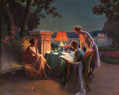 Trois femmes sur la terrasse