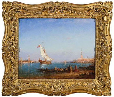Le Bucentaure devant l'église San Giorgio Maggiore à Venise